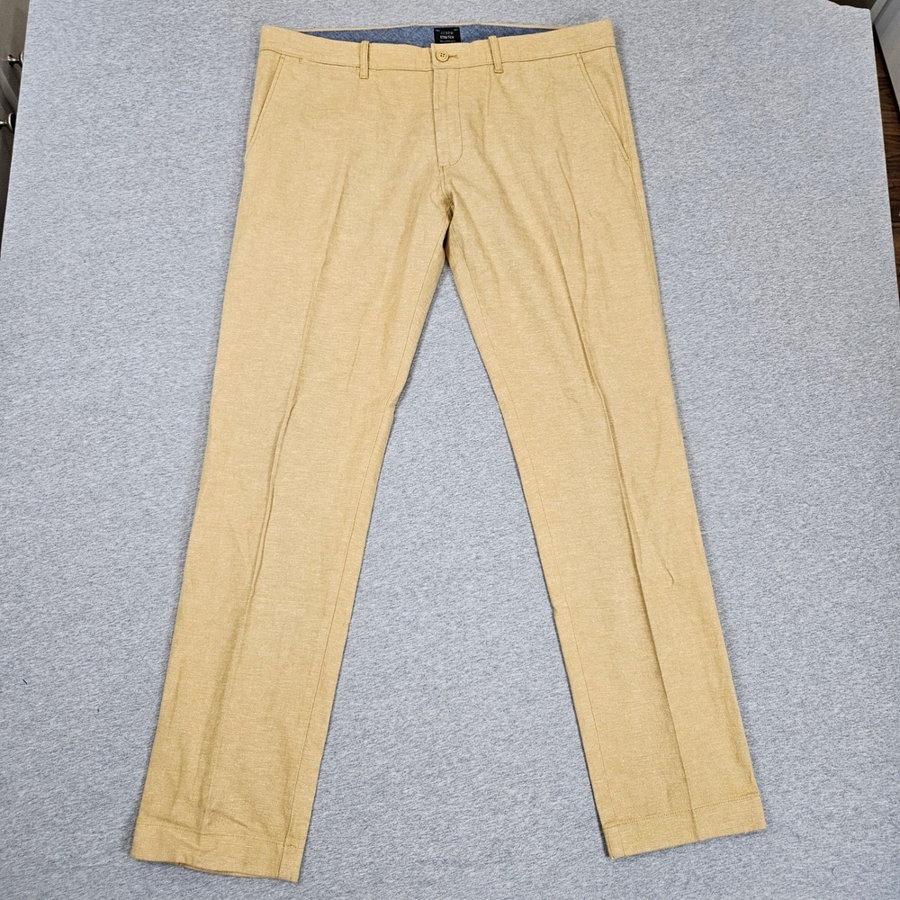 J.Crew 770 Straight Fit Cotton Linen Stretch Pants Mustard Yellow 36